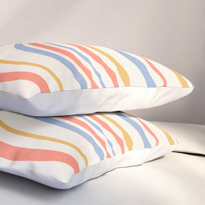 Wavy Stripes XXIII - Retro Summer Pillow Sham Gallery Image 3
