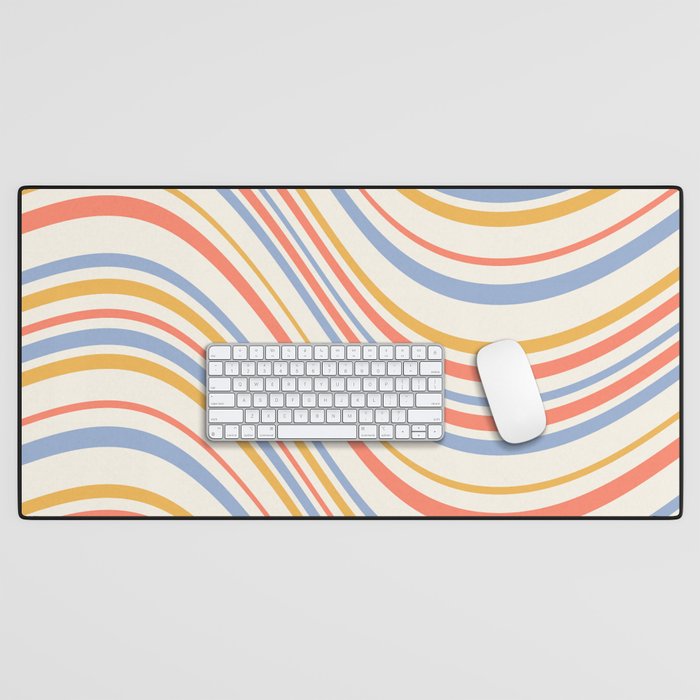 Wavy Stripes XXIII - Retro Summer Desk Mat Gallery Image 1