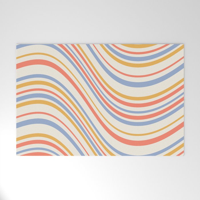 Wavy Stripes XXIII - Retro Summer Welcome Mat Gallery Image 1