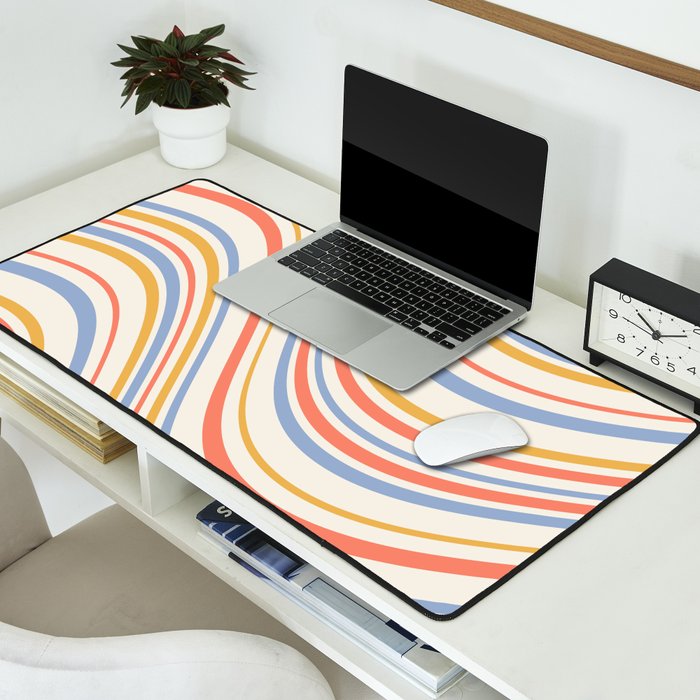 Wavy Stripes XXIII - Retro Summer Desk Mat Gallery Image 2