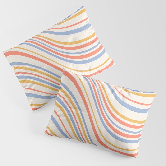 Wavy Stripes XXIII - Retro Summer Pillow Sham Gallery Image 1