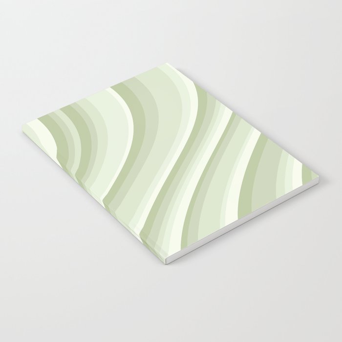 Wavy Stripes XXI - Pastel Natural Green Notebook Gallery Image 1