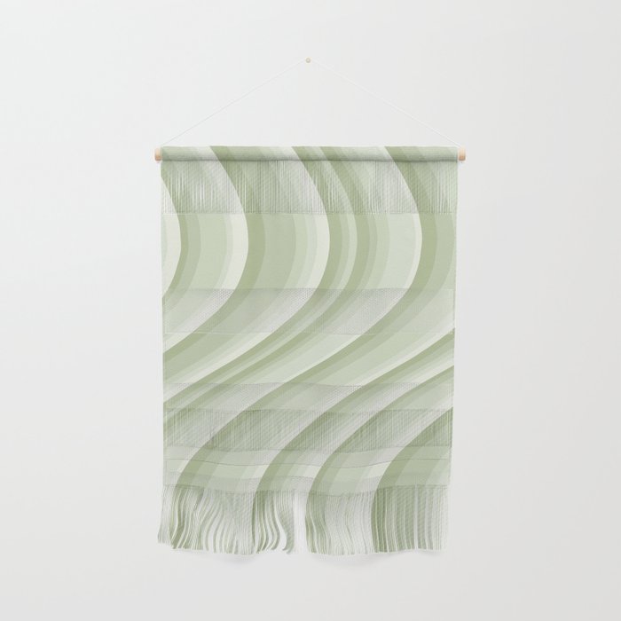 Wavy Stripes XXI - Pastel Natural Green Wall Hanging Gallery Image 1