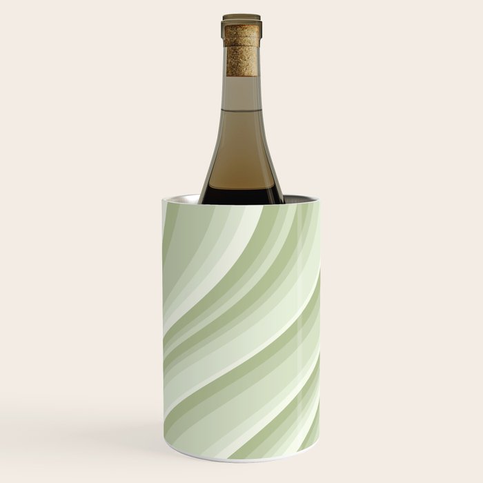 Wavy Stripes XXI - Pastel Natural Green Wine Chiller Gallery Image 1