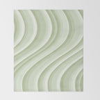 Wavy Stripes XXI - Pastel Natural Green Throw Blanket Gallery Image 2