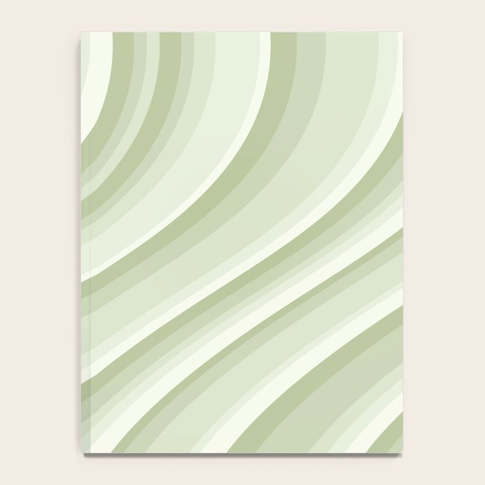 Wavy Stripes XXI - Pastel Natural Green Notebook Gallery Image 4