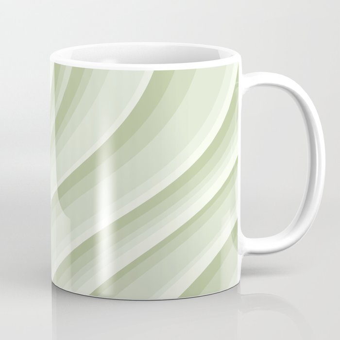 Wavy Stripes XXI - Pastel Natural Green Coffee Mug Gallery Image 1