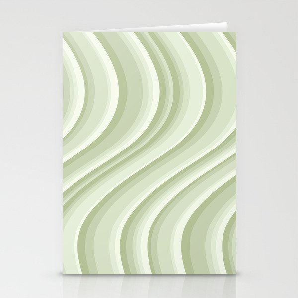 Wavy Stripes XXI - Pastel Natural Green Stationery Card Gallery Image 1