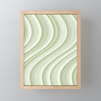 Wavy Stripes XXI - Pastel Natural Green Mini Art Print Gallery Image 1