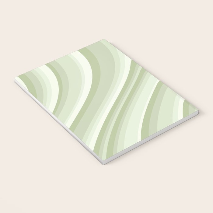 Wavy Stripes XXI - Pastel Natural Green Notebook Gallery Image 3
