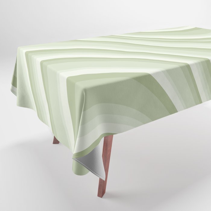 Wavy Stripes XXI - Pastel Natural Green Tablecloth Gallery Image 1