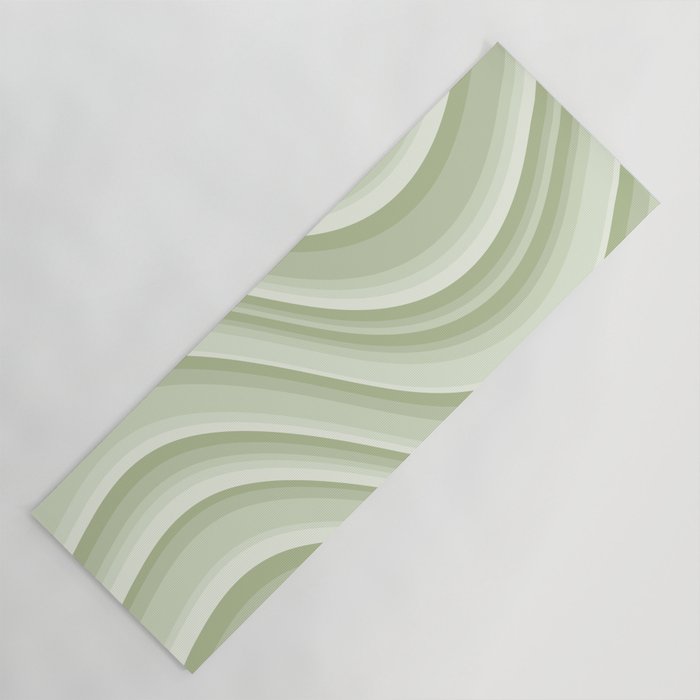 Wavy Stripes XXI - Pastel Natural Green Yoga Mat Gallery Image 1