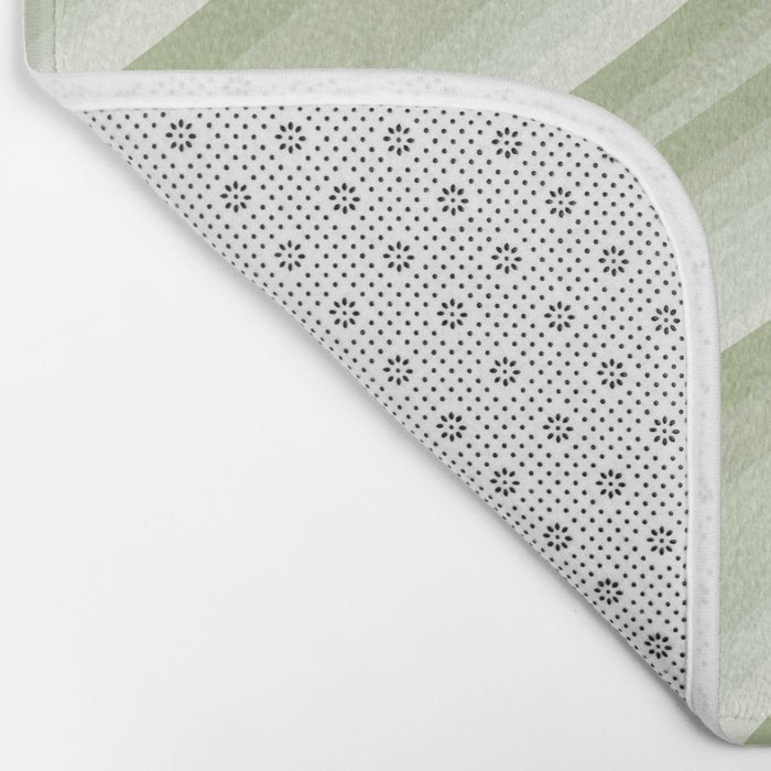 Wavy Stripes XXI - Pastel Natural Green Bath Mat Gallery Image 2