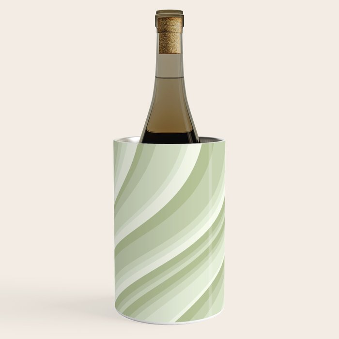 Wavy Stripes XXI - Pastel Natural Green Wine Chiller Gallery Image 2