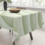 Wavy Stripes XXI - Pastel Natural Green Tablecloth Gallery Image 3