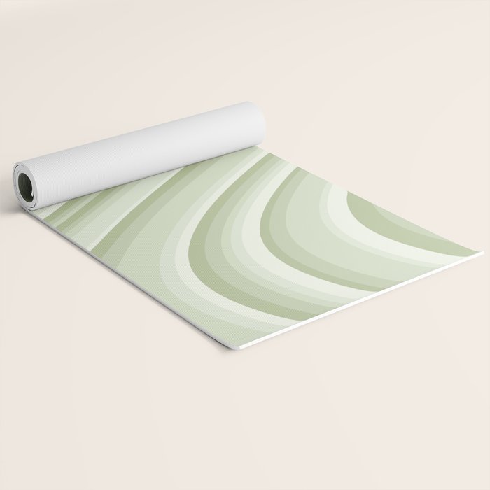 Wavy Stripes XXI - Pastel Natural Green Yoga Mat Gallery Image 2