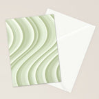 Wavy Stripes XXI - Pastel Natural Green Stationery Card Gallery Image 2