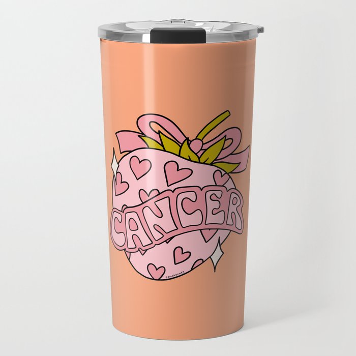 Cancer Zodiac Strawberry Travel Mug Gallery Image 1