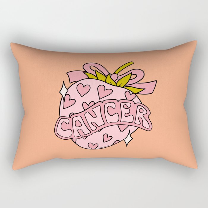Cancer Zodiac Strawberry Rectangular Pillow Gallery Image 2