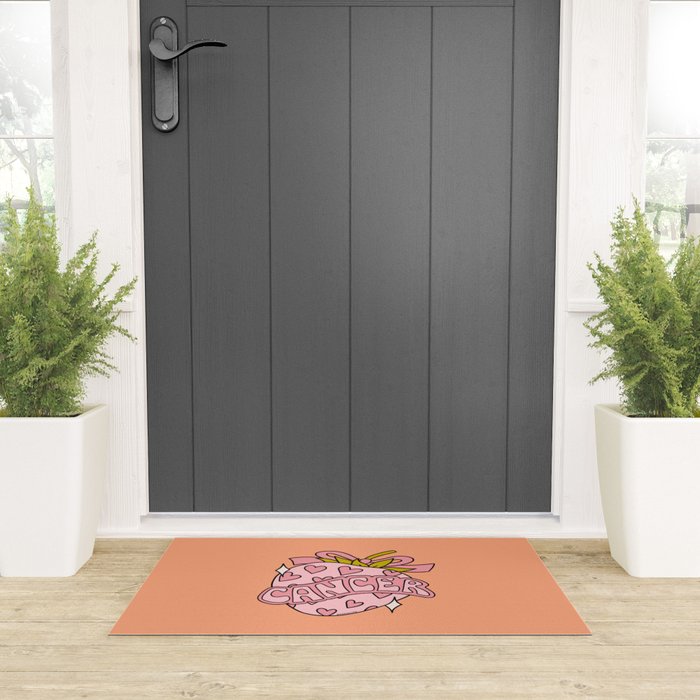 Cancer Zodiac Strawberry Welcome Mat Gallery Image 3