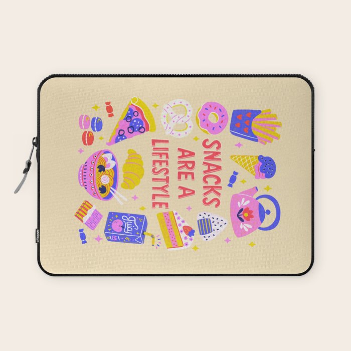 Snacks Are a Lifestyle Food Illustration Light Version Laptop Sleeve Gallery Image 1