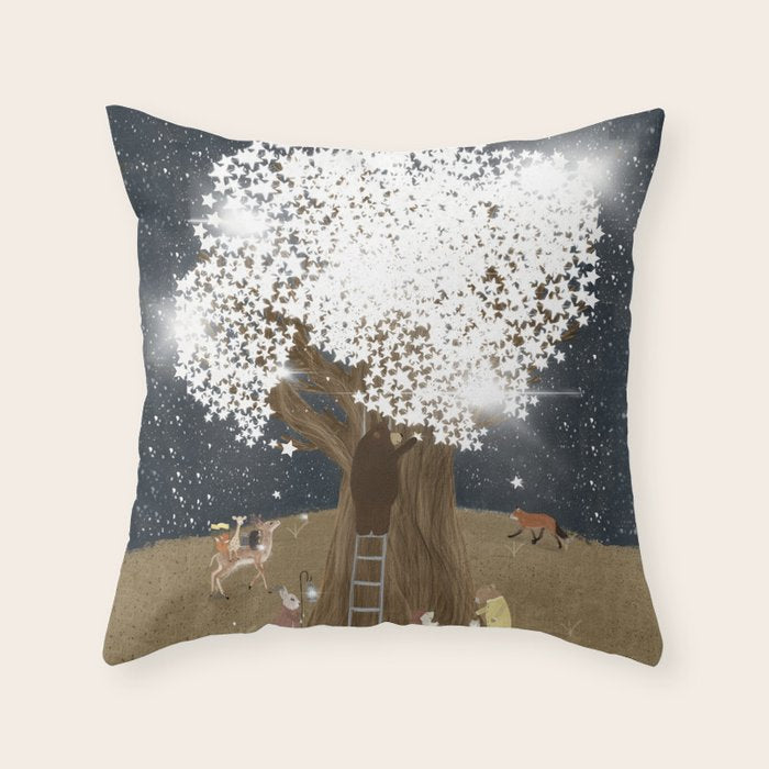 the starlight tree Throw Pillow Gallery Image 1