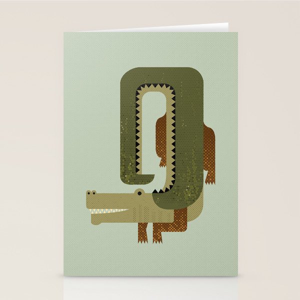 Whimsy Crocodile Stationery Card Gallery Image 2