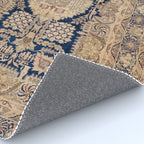 Antique Persian Navy Blue & Gold Beige Kerman Rug Print Rug Gallery Image 4