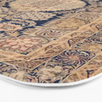 Antique Persian Navy Blue & Gold Beige Kerman Rug Print Bath Mat Gallery Image 3