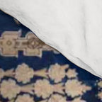 Antique Persian Navy Blue & Gold Beige Kerman Rug Print Comforter Gallery Image 4