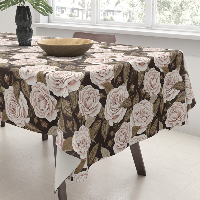 A Realm Of Roses - Dark Academia Pink Tablecloth Gallery Image 3