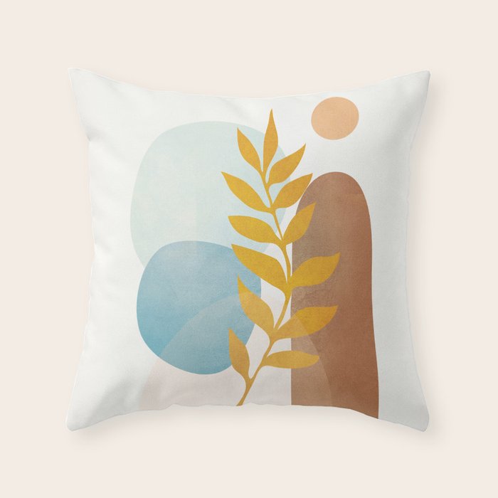 Soft Abstract Shapes 04 Throw Pillow Gallery Image 1