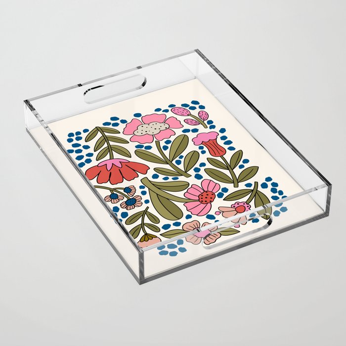 Autumn Flowers  Acrylic Tray Gallery Image 1