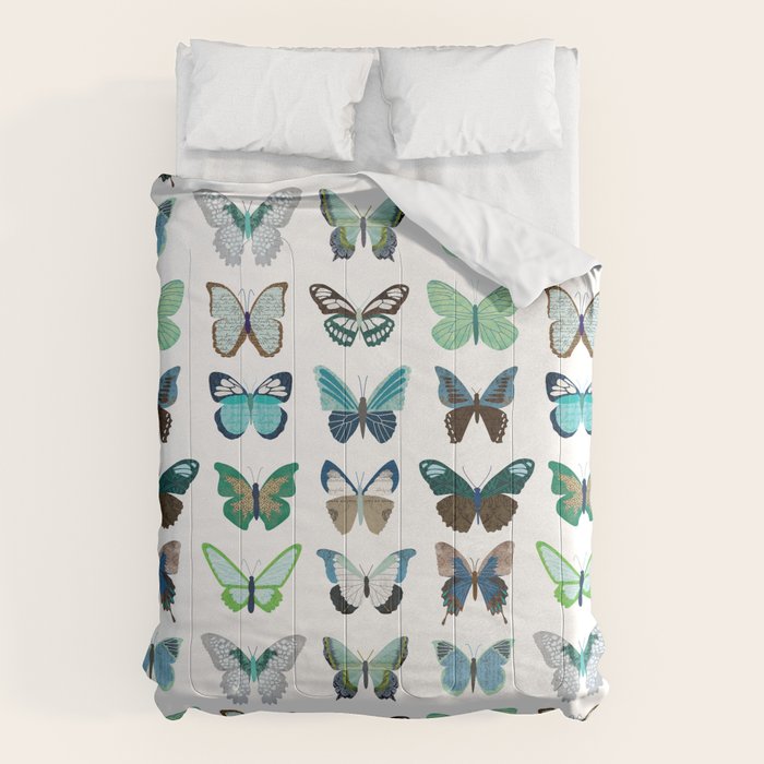 Green and Blue Butterflies Comforter Gallery Image 1