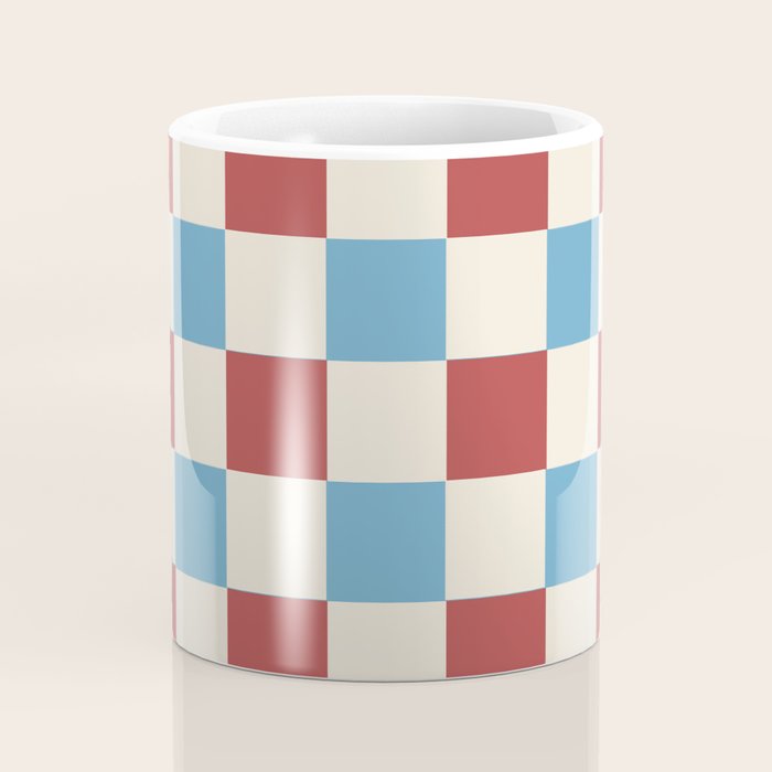 Retro Checkerboard Pattern - Cozy Heirloom Coffee Mug Gallery Image 4