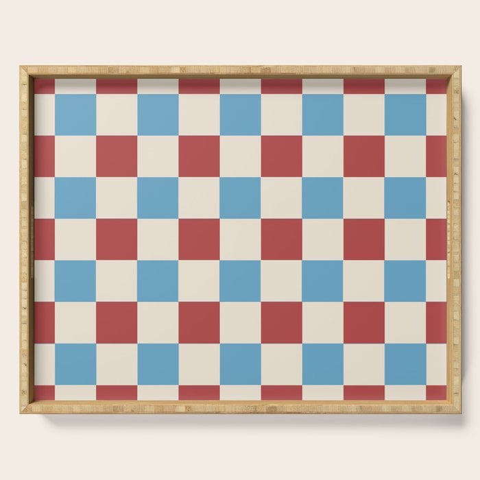 Retro Checkerboard Pattern - Cozy Heirloom Serving Tray Gallery Image 1