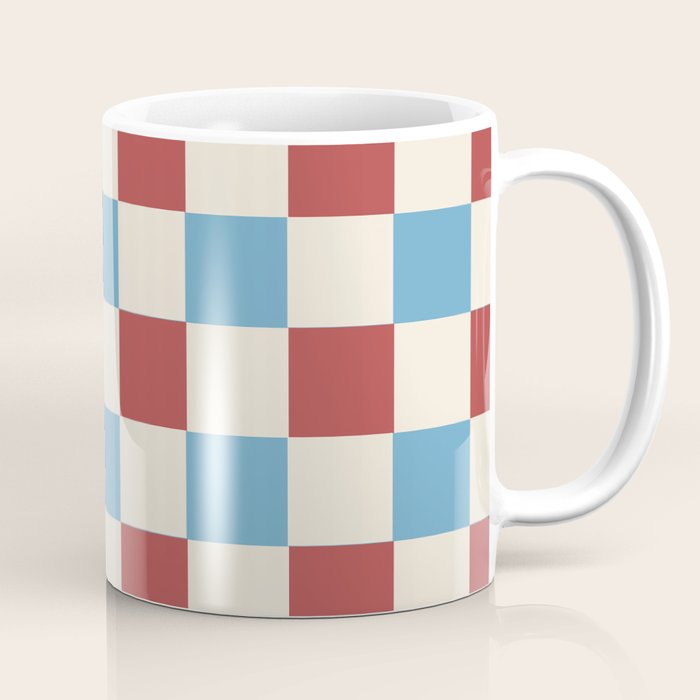 Retro Checkerboard Pattern - Cozy Heirloom Coffee Mug Gallery Image 1
