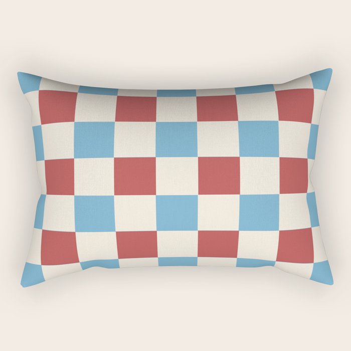 Retro Checkerboard Pattern - Cozy Heirloom Rectangular Pillow Gallery Image 2