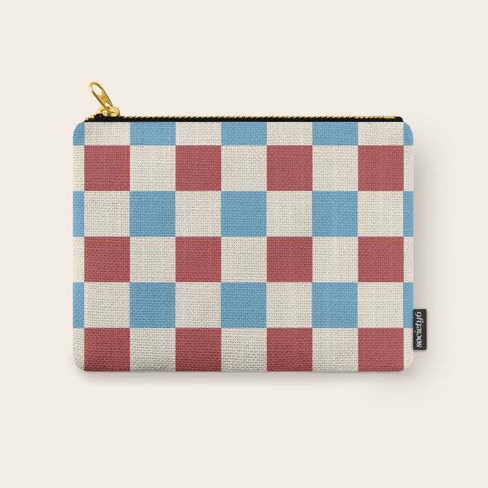 Retro Checkerboard Pattern - Cozy Heirloom Carry All Pouch Gallery Image 1