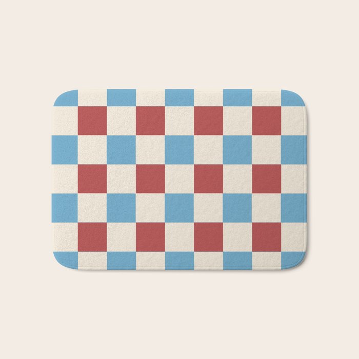 Retro Checkerboard Pattern - Cozy Heirloom Bath Mat Gallery Image 1