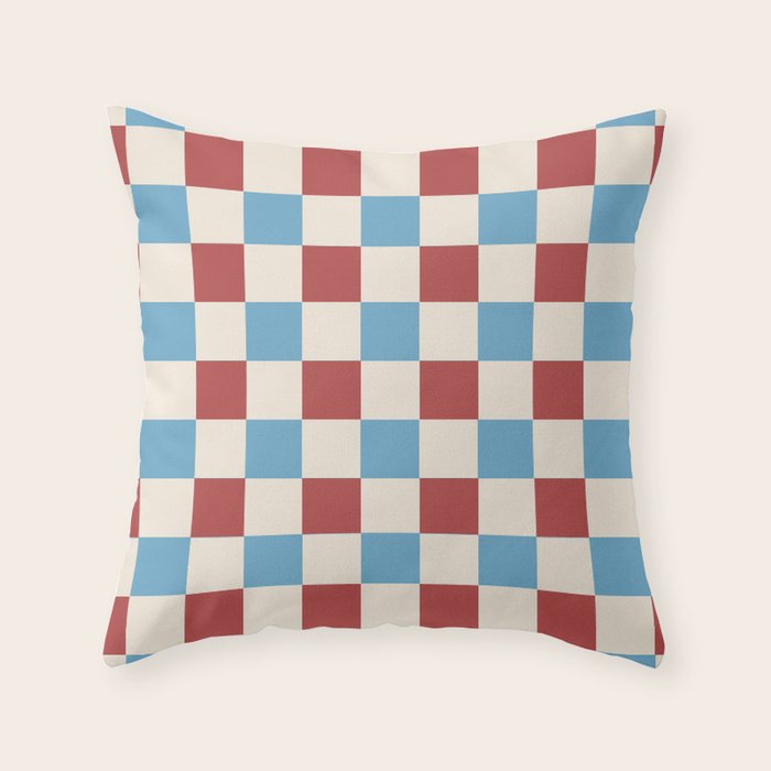 Retro Checkerboard Pattern - Cozy Heirloom Throw Pillow Gallery Image 1
