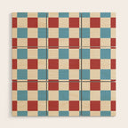 Retro Checkerboard Pattern - Cozy Heirloom Wood Wall Art Gallery Image 1