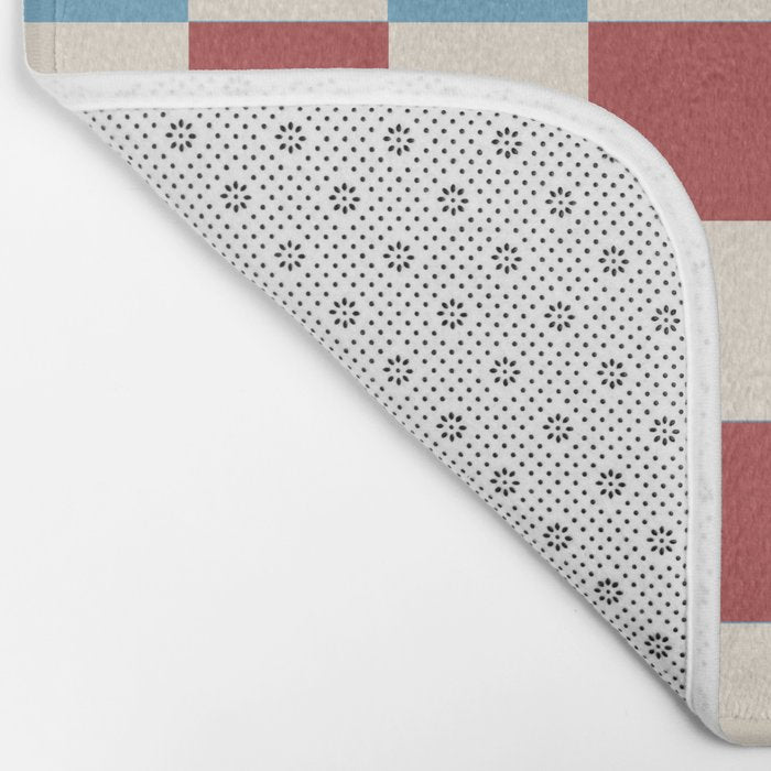 Retro Checkerboard Pattern - Cozy Heirloom Bath Mat Gallery Image 2