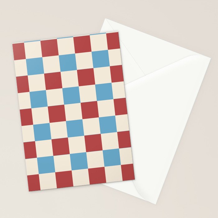 Retro Checkerboard Pattern - Cozy Heirloom Stationery Card Gallery Image 2