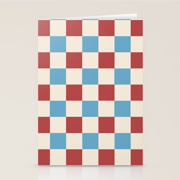 Retro Checkerboard Pattern - Cozy Heirloom Stationery Card Gallery Image 2