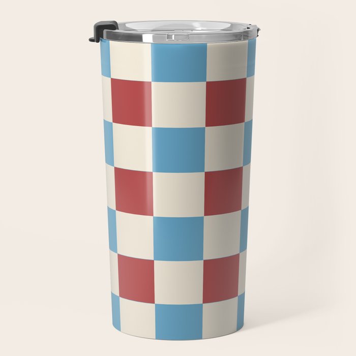 Retro Checkerboard Pattern - Cozy Heirloom Travel Mug Gallery Image 3