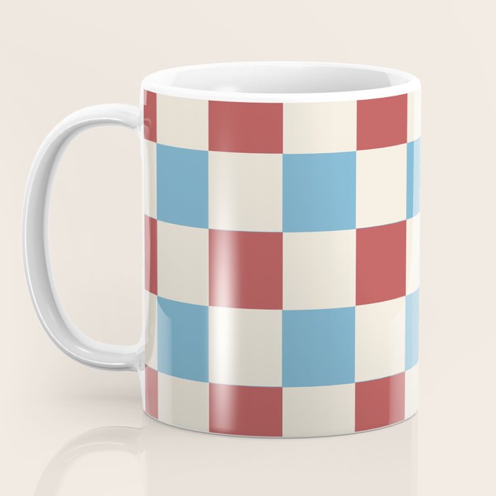 Retro Checkerboard Pattern - Cozy Heirloom Coffee Mug Gallery Image 3