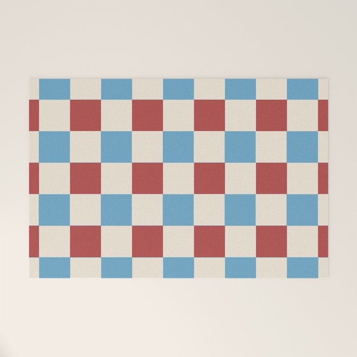 Retro Checkerboard Pattern - Cozy Heirloom Welcome Mat Gallery Image 1