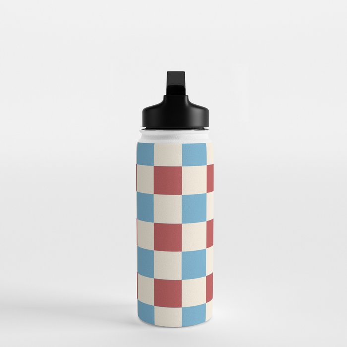 Retro Checkerboard Pattern - Cozy Heirloom Water Bottle Gallery Image 3