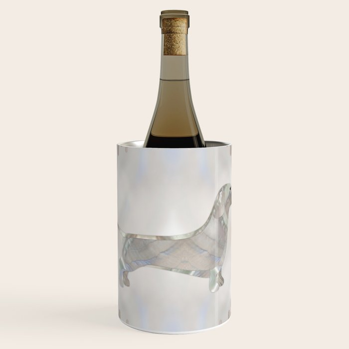 Dachshund dog  - Doxie pearl silhouette Wine Chiller Gallery Image 1